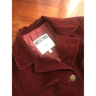 Pre-owned Moschino Coat In Burgundy