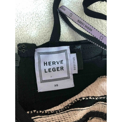 Pre-owned Herve Leger Black Dress