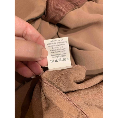 LANVIN Pre-owned Silk Mid-length Dress In Camel