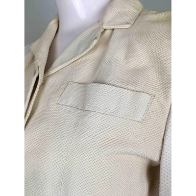 Pre-owned Helmut Lang Leather Jacket In White