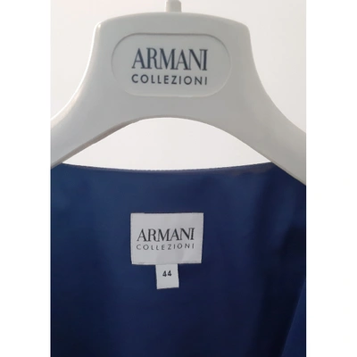 Pre-owned Armani Collezioni Wool Short Waistcoat In Blue