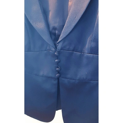 Pre-owned Armani Collezioni Wool Short Waistcoat In Blue