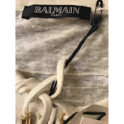 Pre-owned Balmain Linen T-shirt In White