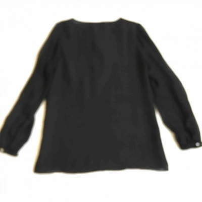 Pre-owned Sand Silk Blouse In Black