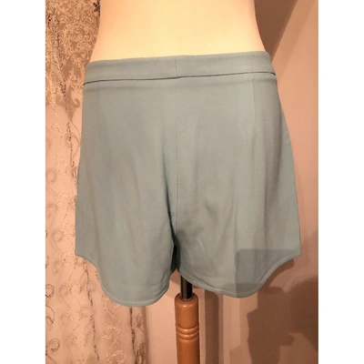 Pre-owned Elie Saab Silk Shorts In Turquoise
