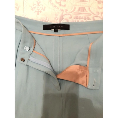 Pre-owned Elie Saab Silk Shorts In Turquoise