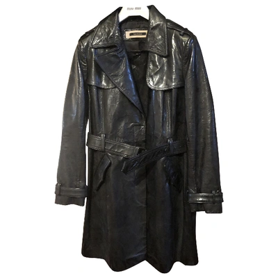 Pre-owned Tara Jarmon Leather Biker Jacket In Black