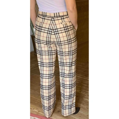 Pre-owned Burberry Beige Wool Trousers