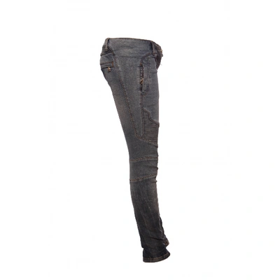 Pre-owned Balmain Blue Cotton Jeans