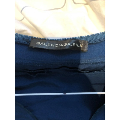 Pre-owned Balenciaga Silk Blouse In Blue