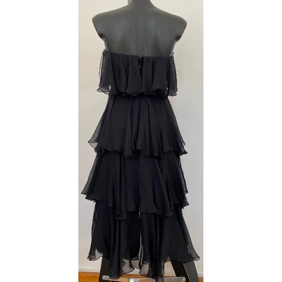 Pre-owned Thomas Wylde Silk Mid-length Dress In Black