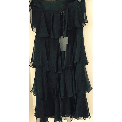 Pre-owned Thomas Wylde Silk Mid-length Dress In Black