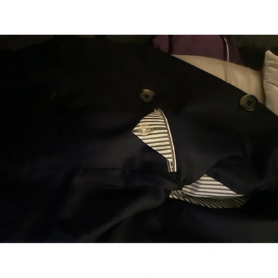 Pre-owned Tommy Hilfiger Trench Coat In Blue