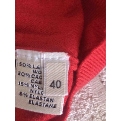 Pre-owned Trussardi Wool Cardigan In Red