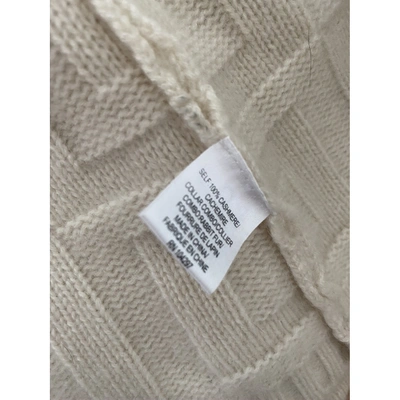 Pre-owned Milly Cashmere Cardigan In White