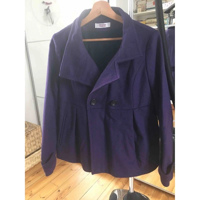 Pre-owned Comptoir Des Cotonniers Purple Wool Coat