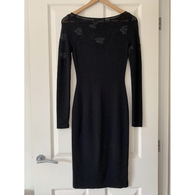 Pre-owned Azzaro Wool Mid-length Dress In Black