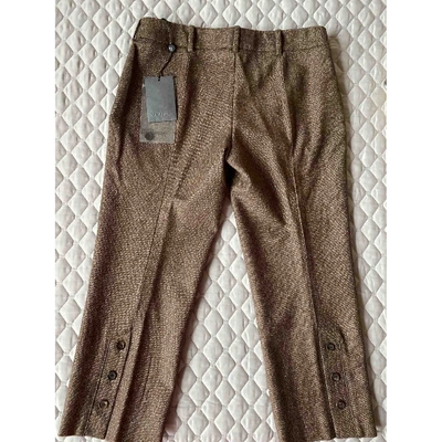 Pre-owned Alexander Mcqueen Wool Trousers In Brown