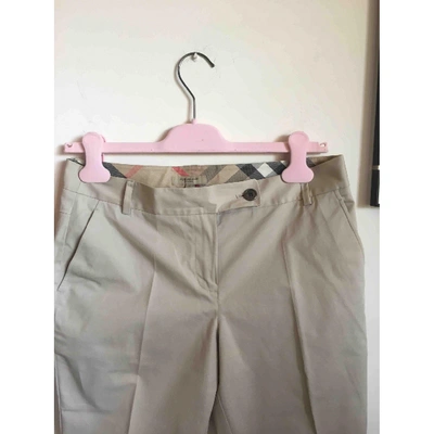 Pre-owned Burberry Straight Pants In Beige