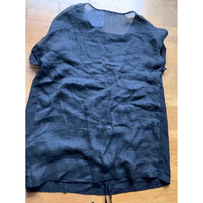 Pre-owned Ann Demeulemeester Linen T-shirt In Black