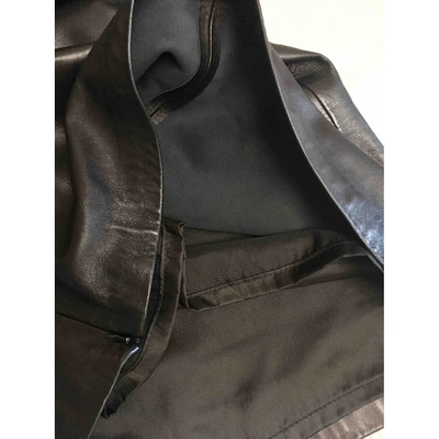 Pre-owned Charles Jourdan Leather Mid-length Dress In Black
