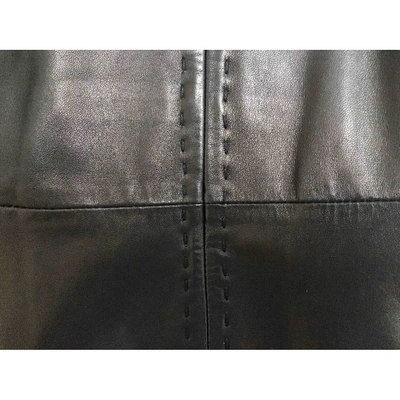 Pre-owned Charles Jourdan Leather Mid-length Dress In Black
