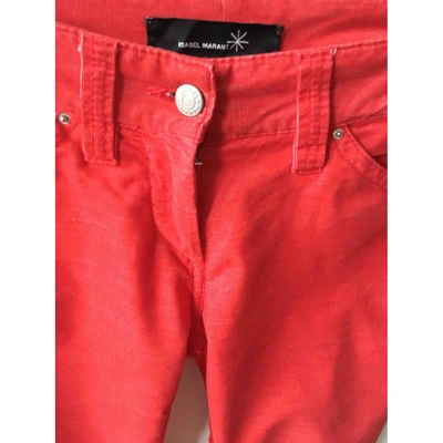 Pre-owned Isabel Marant Étoile Slim Pants In Red