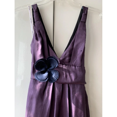 Pre-owned Vera Wang Purple Silk Dress