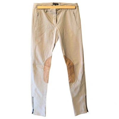 Pre-owned Tara Jarmon Beige Cotton Trousers