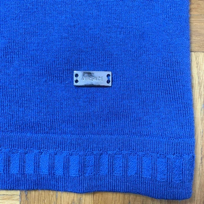 Pre-owned Versace Wool T-shirt In Blue
