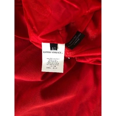Pre-owned Versace Wool Mid-length Dress In Red