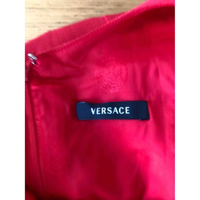 Pre-owned Versace Wool Mid-length Dress In Red