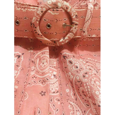 Pre-owned Zimmermann Pink Linen Dress