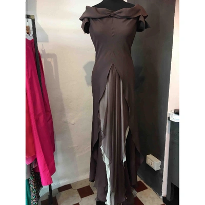 Pre-owned Giorgio Armani Brown Silk Dress