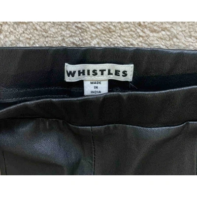 Pre-owned Whistles Leather Slim Pants In Black