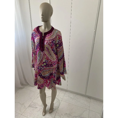 Pre-owned Andrew Gn Silk Mid-length Dress In Multicolour