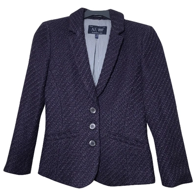 Pre-owned Armani Jeans Wool Blazer In Purple