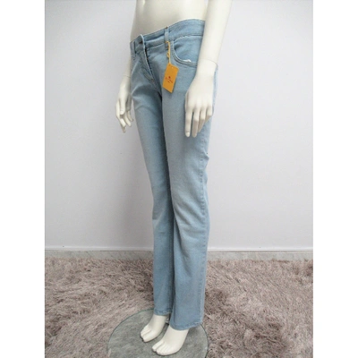 Pre-owned Etro Blue Cotton - Elasthane Jeans