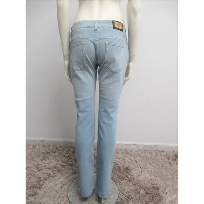 Pre-owned Etro Blue Cotton - Elasthane Jeans