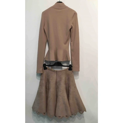 Pre-owned Alaïa Wool Dress In Beige
