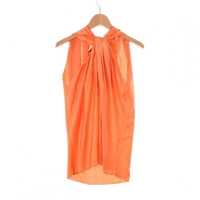 Pre-owned Lanvin Orange Silk Top