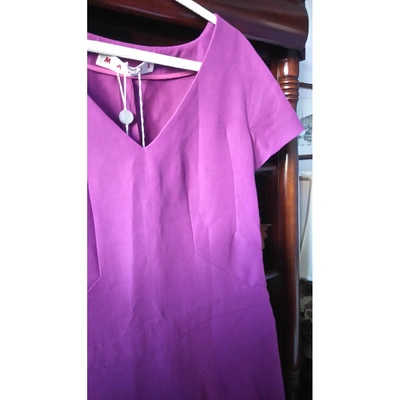 Pre-owned Marni Wool Mid-length Dress In Purple