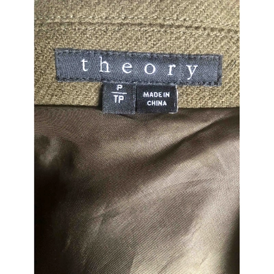 Pre-owned Theory Khaki Wool Coat