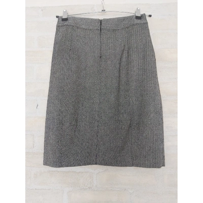 Pre-owned Max Mara Wool Mid-length Skirt In Grey