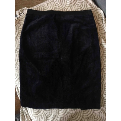 Pre-owned Roseanna Navy Velvet Skirt