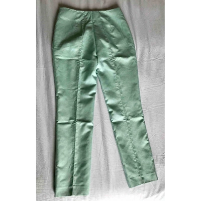 Pre-owned Akris Straight Pants In Green