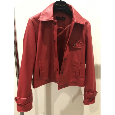 Pre-owned Trussardi Jeans Biker Jacket In Red