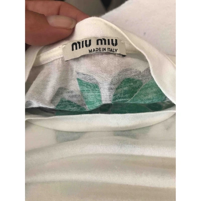 Pre-owned Miu Miu White Cotton Top