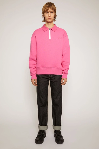 Shop Acne Studios Oversized Point Collar Sweatshirt Bubblegum Pink