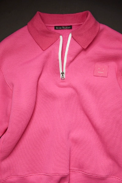 Shop Acne Studios Oversized Point Collar Sweatshirt Bubblegum Pink
